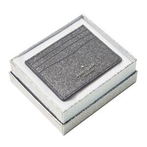 NEW $69 kate spade Lola Glitter Slim Card Holder - Dusk Navy